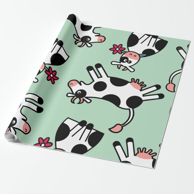 Lolailo 22 Flower Power Cow Presentpapper (Utrullad)