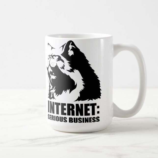 lolcat internet är den allvarliga affären kaffemugg (Höger)