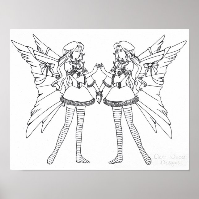 Lolita Älvor Färg-Din egen Poster (Framsidan)