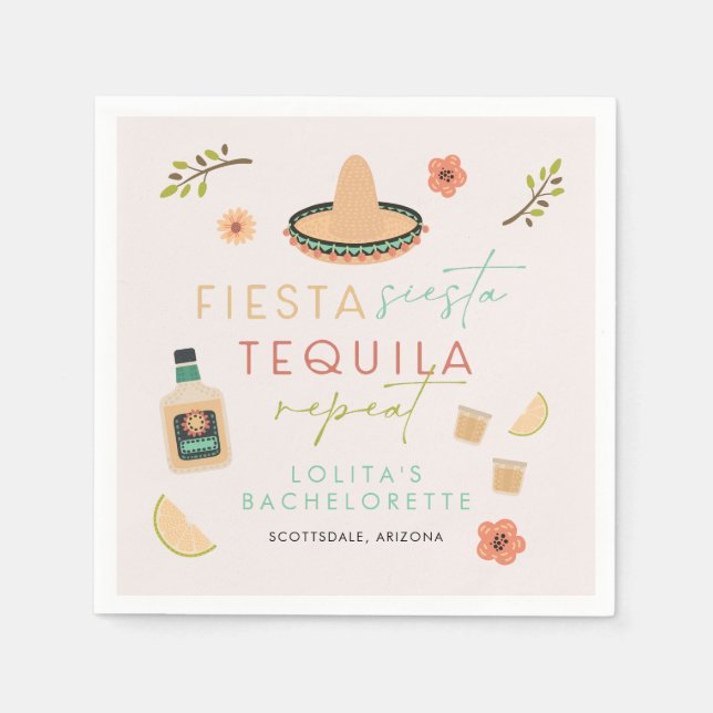 LOLITA Fiesta Siesta Tequila Bachelorette Food Pappersservett (Framsidan)