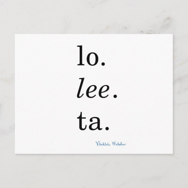 Lolita - Vladimir Nabokov Vykort (Framsida)