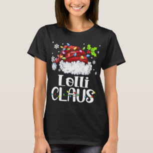 Lolli Claus Santa Hat Julafton-familjen med jullju T Shirt