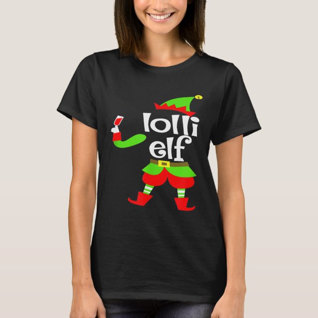 Lolli Elf Vin jul Julafton Filipino Grandma T Shirt (Framsida)