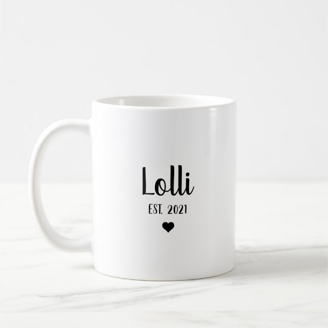 Lolli Grandma Gravid Announcement Gift Kaffemugg (Vänster)