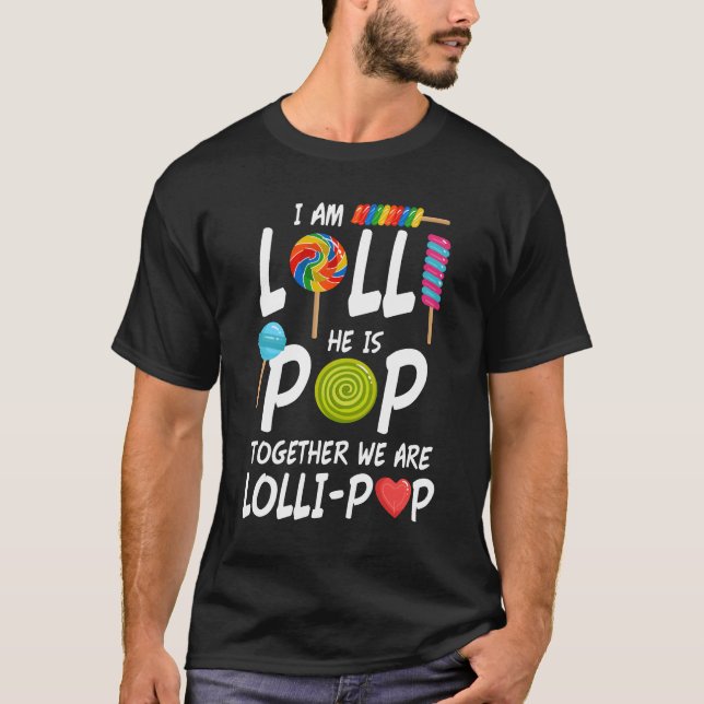 Lolli och Pop Grandparent Nickname Gift T Shirt (Framsida)