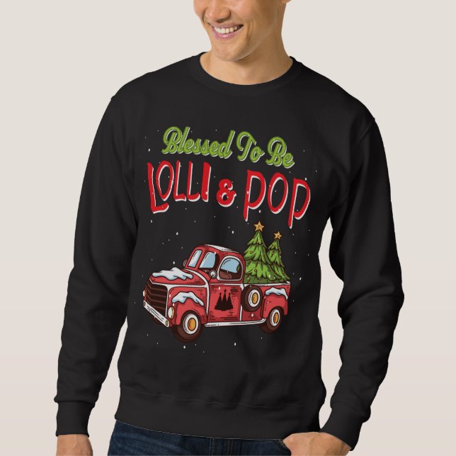 Lolli och Pop Jul Pajama-farmor Lång Ärmad Tröja (Framsida)