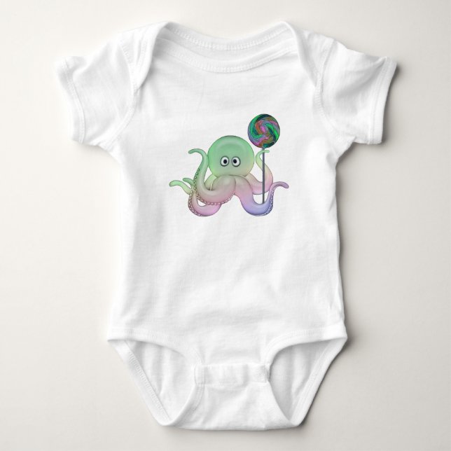 Lolli-pops Octopus för barn & Baby Tshirt Tröja (Framsida)