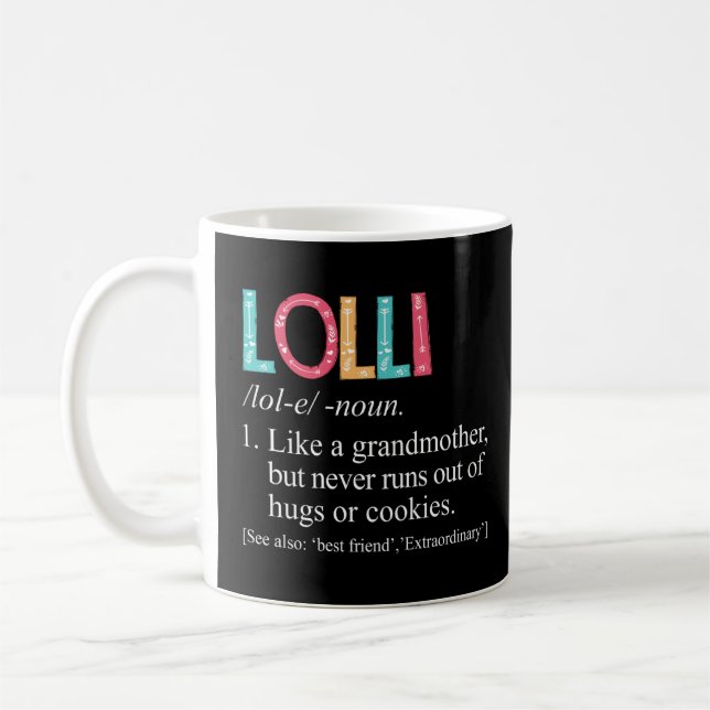 Lolli Springa ut ur hugs- och kookies Grandma Kaffemugg (Vänster)