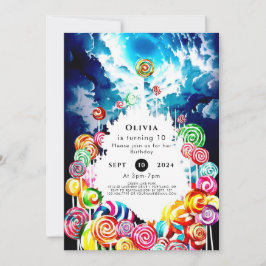 Lollipop Boho Candyland Birthday Inbjudningar