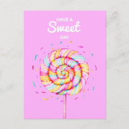 Lollipop Candy Illustration har en sötdag Vykort