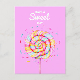 Lollipop Candy Illustration har en sötdag Vykort