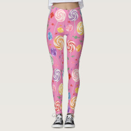 Lollipop Candy Mönster Colorful Leggings