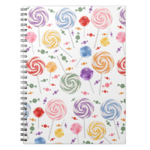 Lollipop Candy Mönster Colorful Notebook