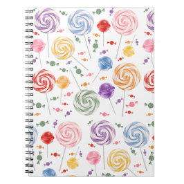 Lollipop Candy Mönster Colorful Notebook Anteckningsbok