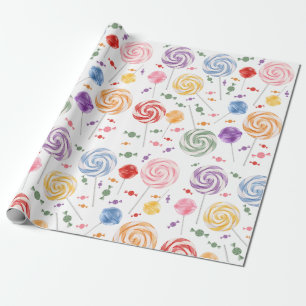 Lollipop Candy Mönster Colorful Wrapping Papper Presentpapper