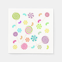 Lollipop Candy Mönster Papper Napkins