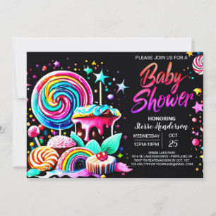 Lollipop Candy Paradise Baby Shower Inbjudningar