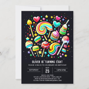 Lollipop Candy Paradise Birthday Inbjudningar