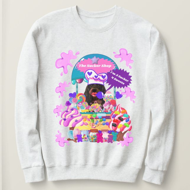 Lollipop & Candy Shop Dam Sweatshirt T Shirt (Design framsida)