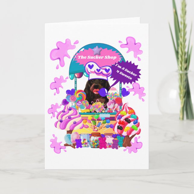Lollipop & Candy Shop-hälsningskort Kort (Framsida)