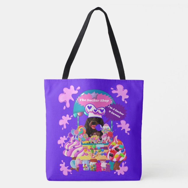 Lollipop & Candy Shop Tote Bag Tygkasse (Framsida)