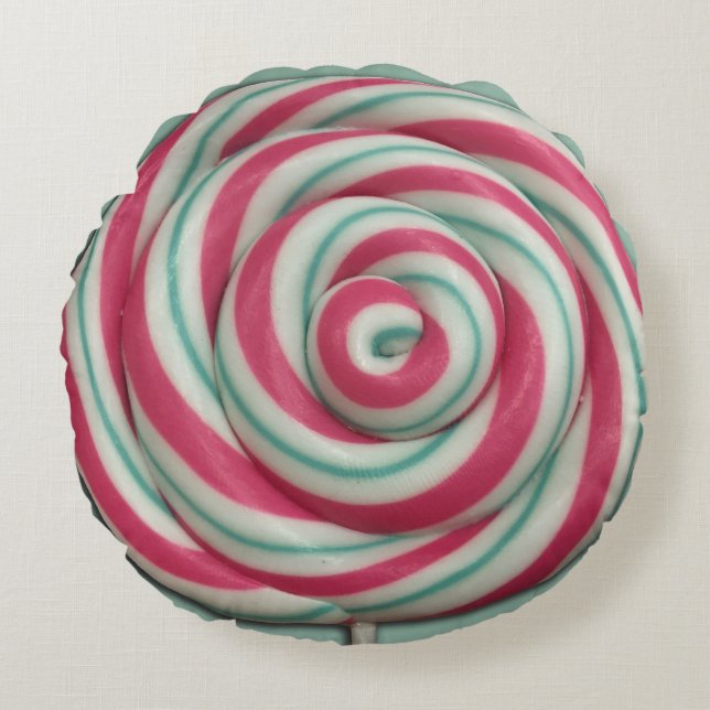 Lollipop Candy Swirl Rund Kudde (Framsidan)