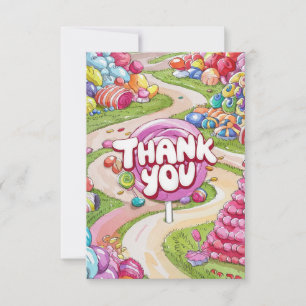 Lollipop Candyland tack du kort