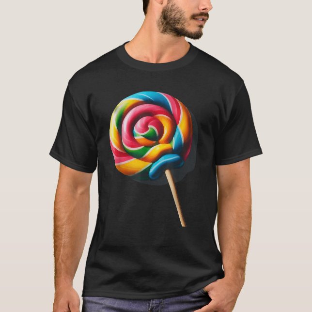 Lollipop Design For Women Men Kids Lollipop Candy  T Shirt (Framsida)