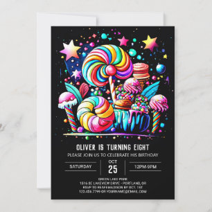 Lollipop Fantasy Birthday Inbjudningar