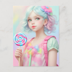 Lollipop Girl Vykort