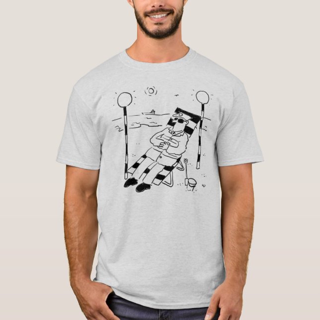 Lollipop Man är Sunbad på en Beach T Shirt (Framsida)
