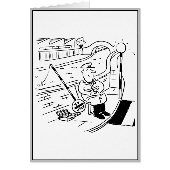 Lollipop Man fiskar med sin Lollipop Hälsningskort (Framsidan)