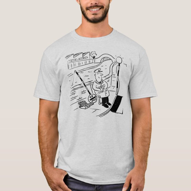 Lollipop Man fiskar med sin Lollipop T Shirt (Framsida)