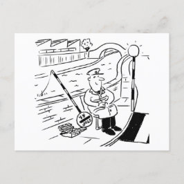 Lollipop Man fiskar med sin Lollipop Vykort