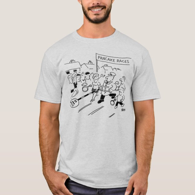 Lollipop Man går in i Pancake Tävling T Shirt (Framsida)