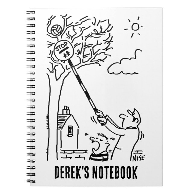 Lollipop Man hjälper till att få Boll från Träd Anteckningsbok (Framsidan)