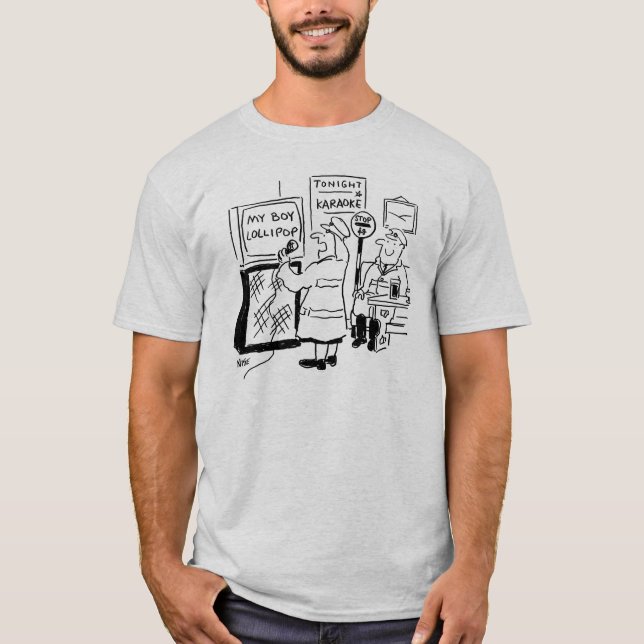 Lollipop-Man och -Kvinna sjunger karaoké T Shirt (Framsida)