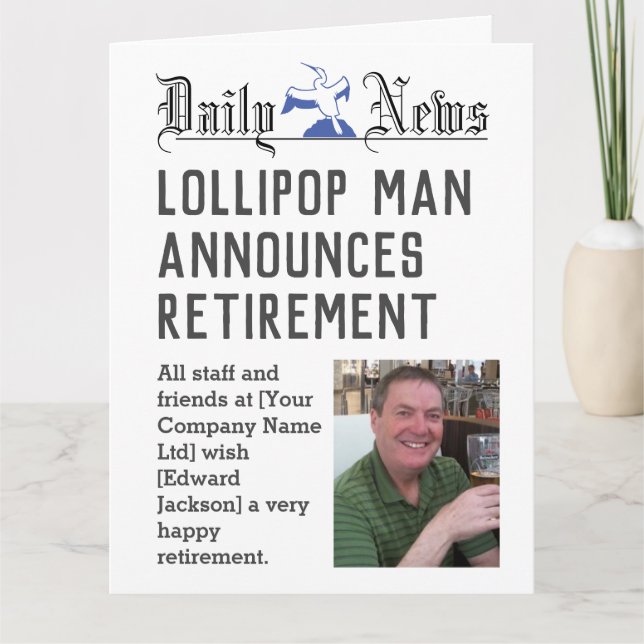 Lollipop Man Pension Card för att anpassa Kort (Framsida)
