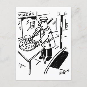 Lollipop Man skär en Pizza Vykort