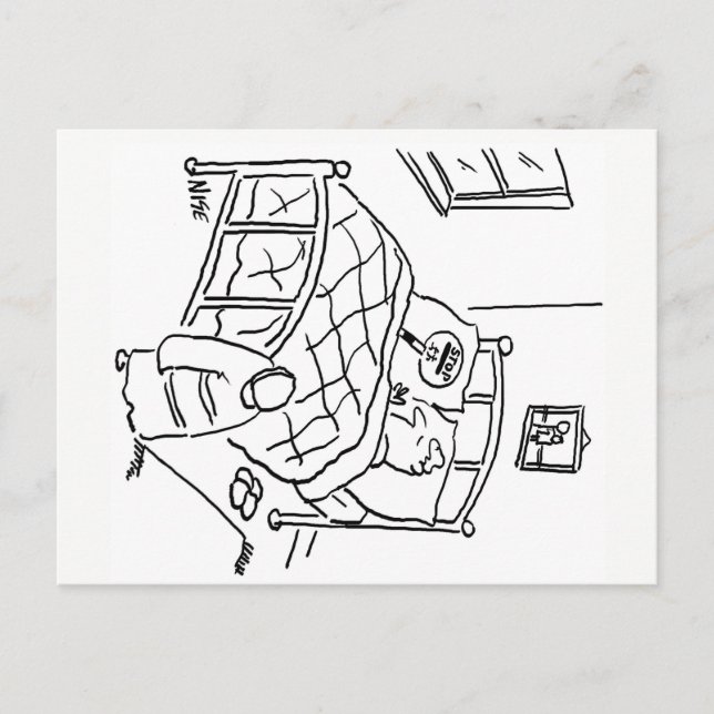 Lollipop-man sover med sin lollipop vykort (Framsida)