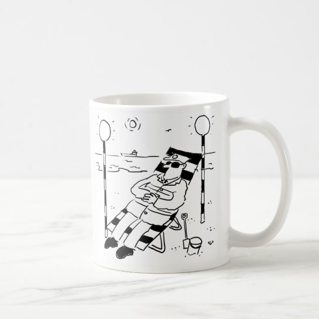 Lollipop Man Sunbad i en Surreal Illustration Kaffemugg (Höger)