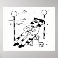 Lollipop Man Sunbad i en Surreal Illustration