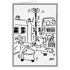 Lollipop Man visas av Hälsningskort