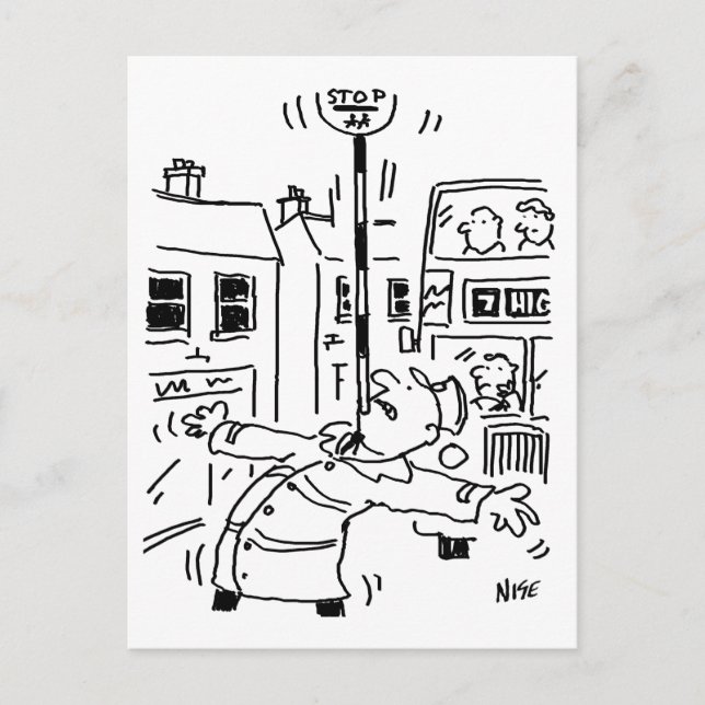 Lollipop Man visas av Vykort (Framsida)