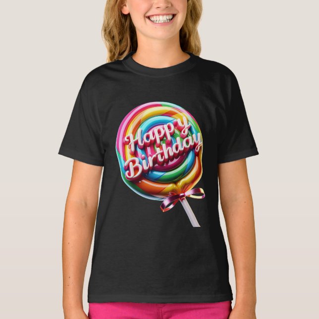 Lollipop med Shiny Bow T Shirt (Framsida)