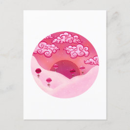 Lollipop och söt moln illustration vykort