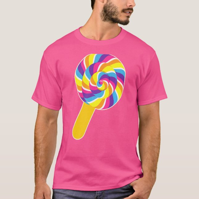 Lollipop Rainbow Sucker Candy Halloween Costume T Shirt (Framsida)