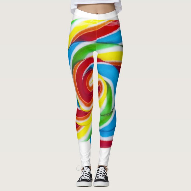 Lollipop Rainbow Swirl Leggings (Framsida)