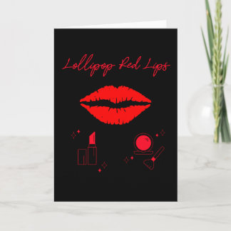 Lollipop Red läppar. Smakerigodis i form av läppst Kort