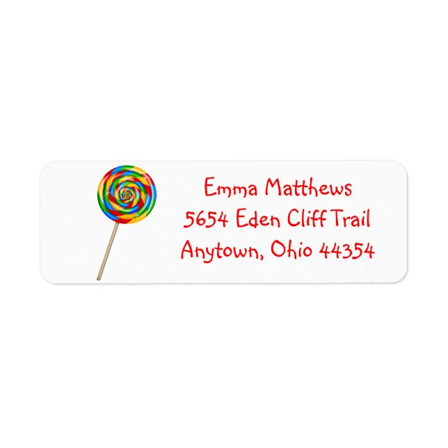 Lollipop-Returetiketter - Primärt Färg Returadress Etikett (Framsidan)